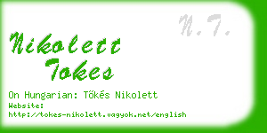 nikolett tokes business card