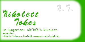 nikolett tokes business card